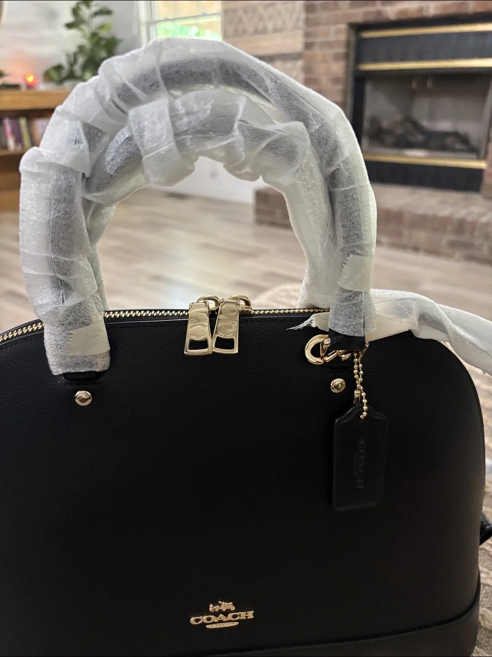 Coach Black‎ Leather Sierra Black Satchel with Gold Hardware